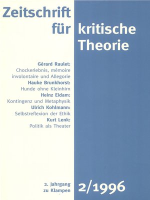 cover image of Zeitschrift für kritische Theorie / Zeitschrift für kritische Theorie, Heft 2
